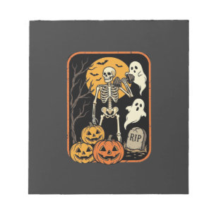 Fitness Halloween Skeleton Ghost Pumpkin Workout D Notepad