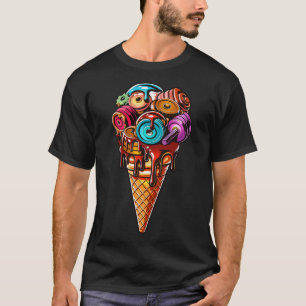 Fitness Ice Cream Cone Dumbbell Humour Gym Lovers  T-Shirt