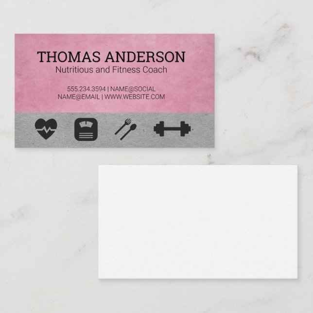 Fitness Icons Business Card (Front/Back)