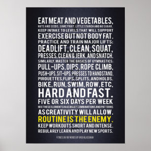 Fitness In 100 Words - Motivational Gym Poster