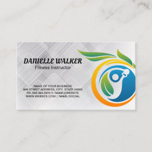 Fitness Instructor Health Logo Business Card