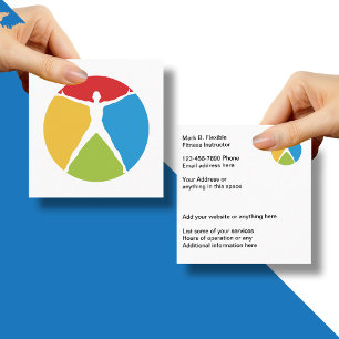 Fitness Instructor Modern Design Square Business Card