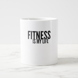 Fitness is my life large coffee mug