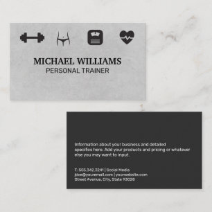 Fitness Logo Personal Trainer Business Card