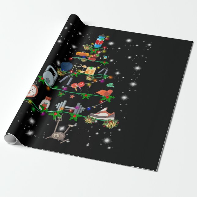 Fitness Lover| Gymnastic Instrument Christmas Tree Wrapping Paper (Unrolled)