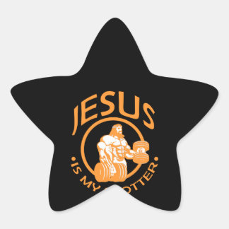 Fitness Lover | Jesus Is My Spotter Star Sticker