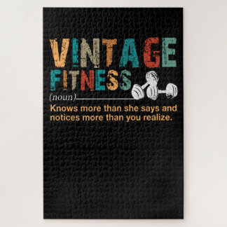Fitness Lover|Vintage Fitness Definition Quote Jigsaw Puzzle