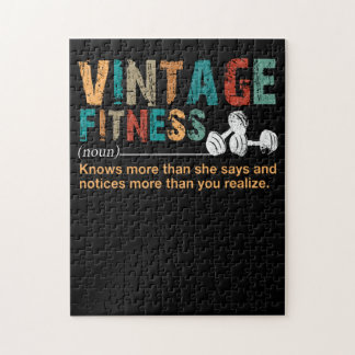 Fitness Lover|Vintage Fitness Definition Quote Jigsaw Puzzle