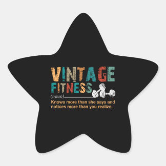 Fitness Lover|Vintage Fitness Definition Quote Star Sticker