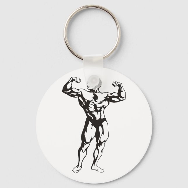 Fitness Man Muscles Keychain (Front)