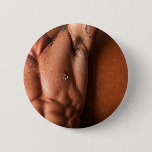 Fitness model body inspired button pin