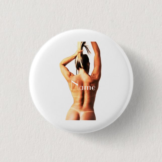 Fitness Model Tanlines Thunder_Cove  1 Inch Round Button (Front)