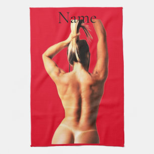 Fitness Model Tanlines Thunder_Cove Kitchen Towel