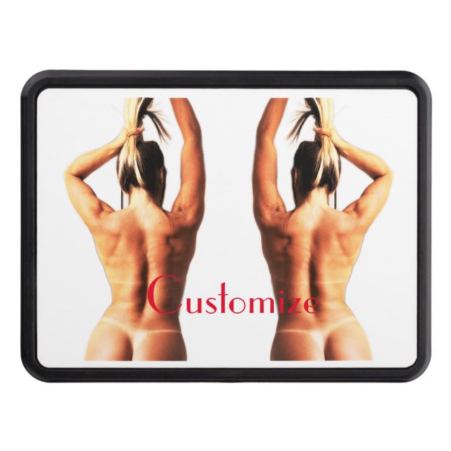 Fitness Model Tanlines Thunder_Cove  Trailer Hitch Cover (Front)