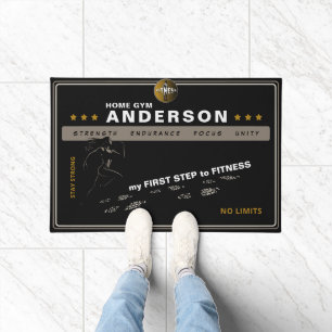 Fitness motivation for gyms and home studios doormat