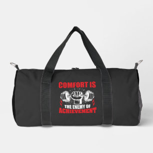 Fitness Motivation Quote Dumbbell Lifting Gym Duffle Bag