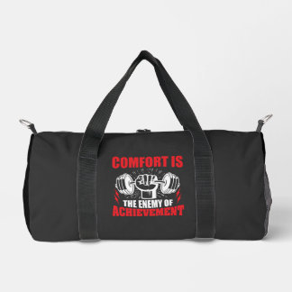 Fitness Motivation Quote Dumbbell Lifting Gym Duffle Bag