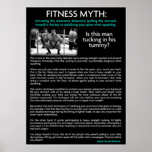 Fitness Myth - Tuck In The Stomach When Squatting Poster
