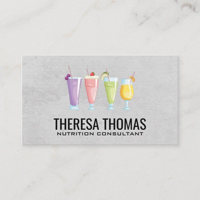 Fitness Nutrition | Fruit Smoothies Appointment Card (Front)