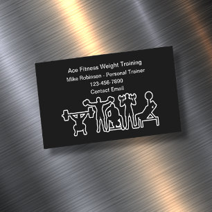 Fitness Personal Trainer And Coach Magnetic Business Card