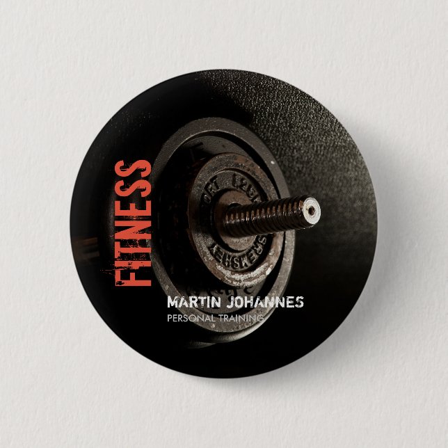 Fitness Personal Trainer Bodybuilding Modern Sharp 2 Inch Round Button (Front)