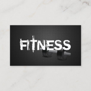 Fitness & Personal Trainer Dark Metal Business Card