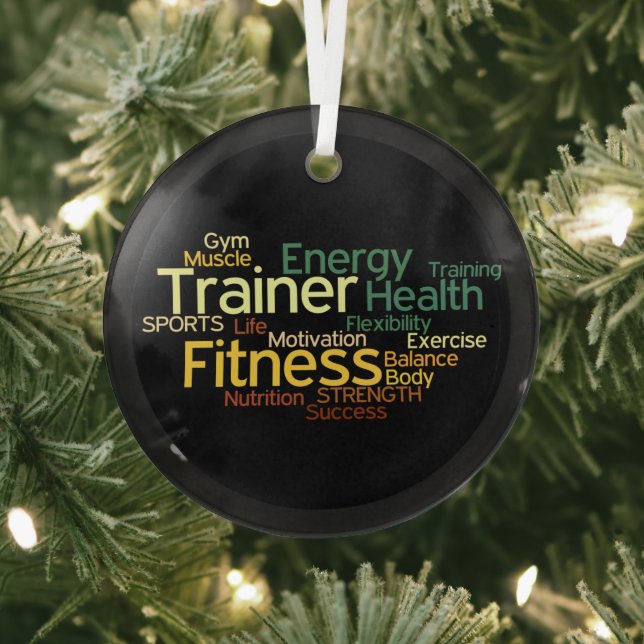 Fitness/Personal Trainer Glass Ornament (Insitu)