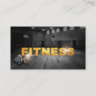 Fitness Personal Trainer Gold Typography Business Card