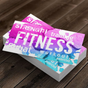 Fitness Personal Trainer Modern Colourful Business Card
