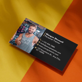 Fitness Personal Trainer: Modern Colourful Business Card