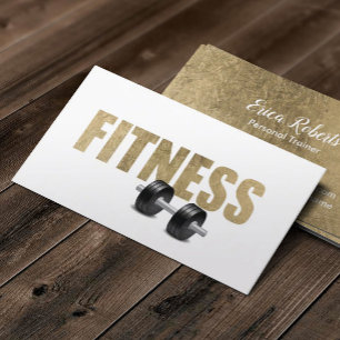 Fitness Personal Trainer Modern Gold Business Card