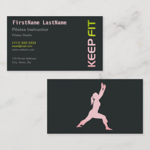 Fitness Pilates Instructor on white Business Card