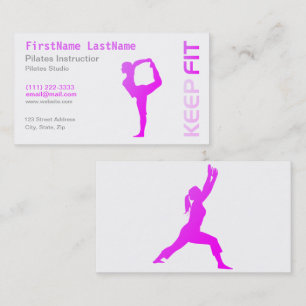Fitness Pilates Instructor on white Business Card
