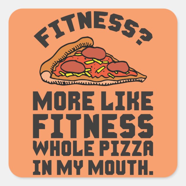 Fitness Pizza Square Sticker (Front)