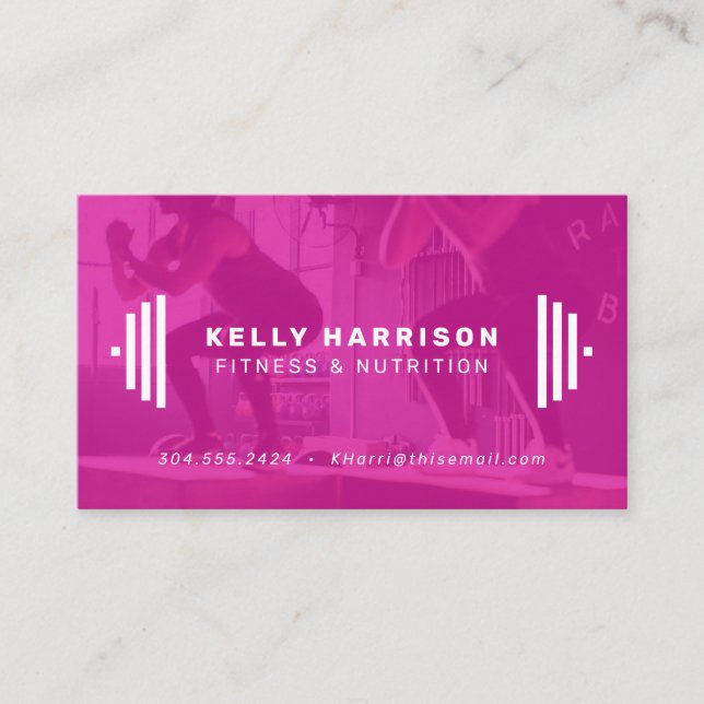 Fitness pro carte de visite moderne avec photo (Devant)