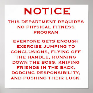Fitness Program Notice Poster
