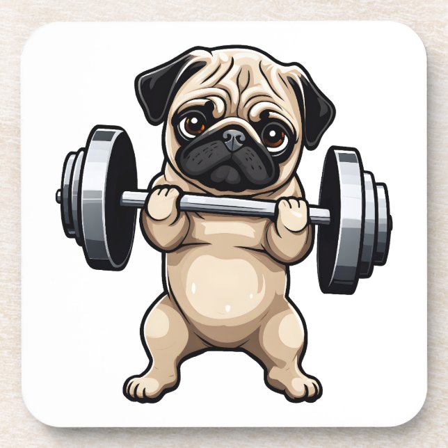 Fitness Pug Coaster (Front)