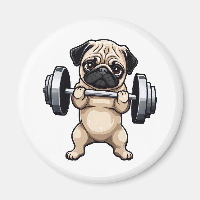 Fitness Pug Magnet (Front)