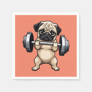 Fitness Pug Napkin