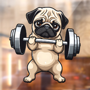Fitness Pug Window Cling
