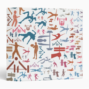 Fitness related symbols background binder