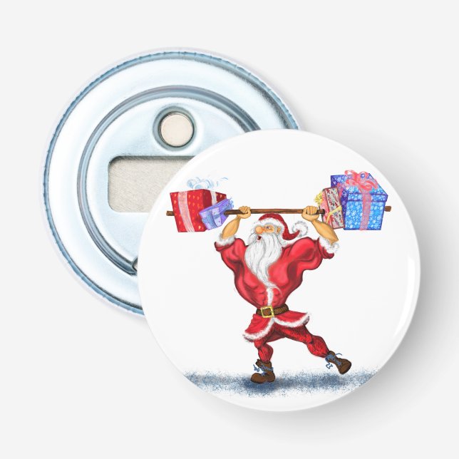 Fitness Santa Bottle Opener (Front)