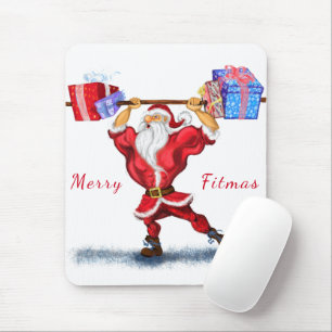 Fitness Santa Claus Mouse Pad