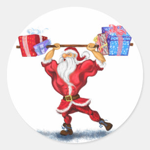 Fitness Santa Claus Stickers