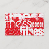 Fitness; Scarlet Red Stripes Business Card (Back)