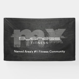 Fitness Scratched Dark Monogram Professional Banner