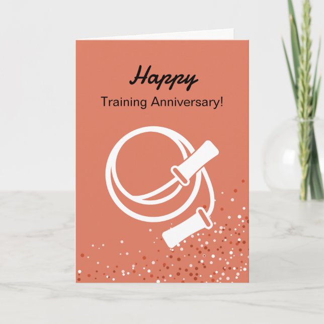 Fitness Skipping Rope Happy Training Anniversary Card (Front)