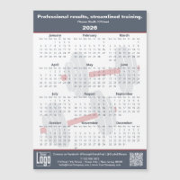 Fitness Slogan Grey White Red 2026 Calendar Magnet