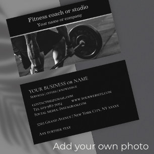 Fitness studio centre coach instructor business card