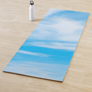Fitness Stylish Blue Sky Clouds Design Template Yoga Mat